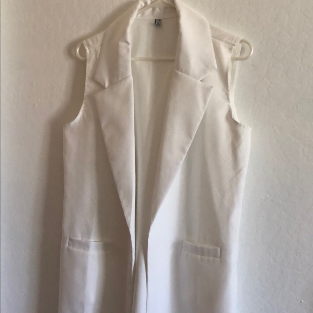 Long white vest
